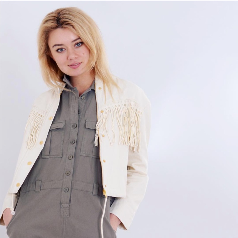 NWT LF PaperHeart Denim Fringe Jean Jacket Coat